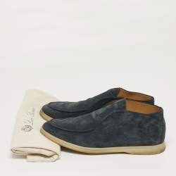 Pre Owned Loro Piana Open Walk Size 43 Navy Blue Suede Boots