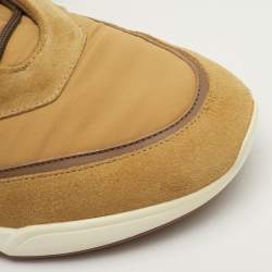 Pre Owned حذاء رياضي لورو بيانا مودولار ووك مقاس 42 شمواه وقماش أصفر منخفض القصة