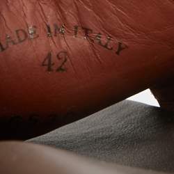 Pre Owned Loro Piana Size 42 Brown Fabric and Leather Flat Slide Sandals