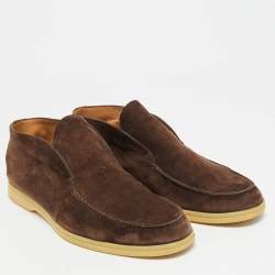 Pre Owned حذاء بوت كاحل لورو بيانا واك مفتوح سويد بني داكن مقاس 44