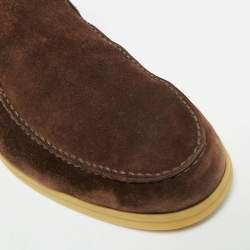 Pre Owned حذاء بوت كاحل لورو بيانا واك مفتوح سويد بني داكن مقاس 44