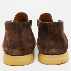 Pre Owned حذاء بوت كاحل لورو بيانا واك مفتوح سويد بني داكن مقاس 44