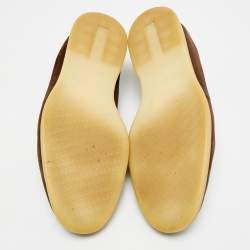 Pre Owned حذاء بوت كاحل لورو بيانا واك مفتوح سويد بني داكن مقاس 44