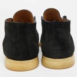مملوكة مسبقًا Loro Piana Open Walk Size 44 Black Suede Ankle Length Boots