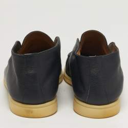 Pre Owned Loro Piana Open Walk Size 44 Navy Blue Leather Ankle Length Boots