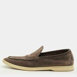 Pre Owned Loro Piana Summer Walk Size 43.5 Brown Suede Loafers