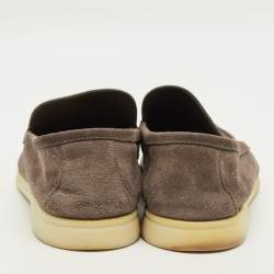 Pre Owned حذاء لوفرز لورو بيانا سمر ووك سليب أون سويدي رمادي مقاس 42