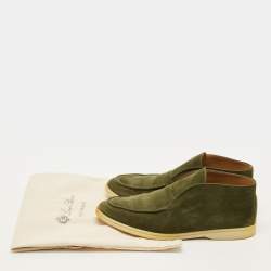 Pre Owned Loro Piana Open Walk Size 42.5 Green Suede Ankle Length Boots