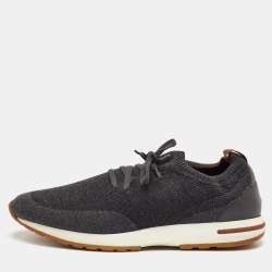 Pre Owned حذاء رياضي لورو بيانا منخفظ من أعلى 360 إل بي فليكسي ووك نسيج محبوك رمادي غامق مقاس 46