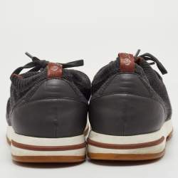 Pre Owned Loro Piana 360 LP Flexy Walk Size 46 Dark Grey Knit Fabric Low Top Sneakers