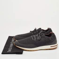 Pre Owned Loro Piana 360 LP Flexy Walk Size 46 Dark Grey Knit Fabric Low Top Sneakers