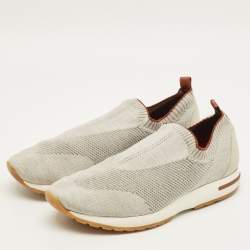 مملوكة مسبقًا حذاء رياضي لورو بيانا فلكسي ووك 360 قماش تريكو رمادي فاتح سليب أون مقاس 40