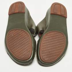 Pre Owned Loro Piana New Buckle Size 43.5 Green Leather Sandals