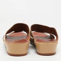مملوكة مسبقًا Loro Piana New Buckle Size 43.5 Brown Leather Slide Sandals