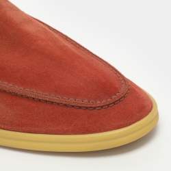 Pre Owned Loro Piana Summer Walk Size 43.5 Red Suede Loafers