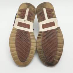 Pre Owned Loro Piana 360 LP Flexy Walk Burgundy/Navy Blue Knit Fabric Low Top Sneakers Size 41