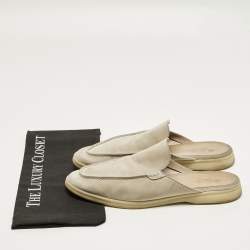 Pre Owned Loro Piana Babouche Charms Walk Size 42 Grey Suede Mules
