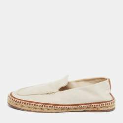 Pre Owned Loro Piana Seaside Walk Size 40 Beige Canvas Slip On Espadrilles