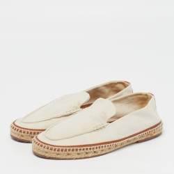 Pre Owned Loro Piana Seaside Walk Size 40 Beige Canvas Slip On Espadrilles