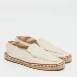 Pre Owned Loro Piana Seaside Walk Size 40 Beige Canvas Slip On Espadrilles