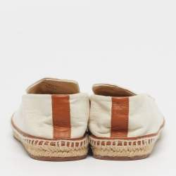 Pre Owned Loro Piana Seaside Walk Size 40 Beige Canvas Slip On Espadrilles