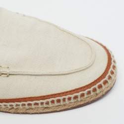 Pre Owned Loro Piana Seaside Walk Size 40 Beige Canvas Slip On Espadrilles