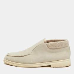 مملوكة مسبقًا حذاء بوت للكاحل لورو بيانا أوبن ووك سويدي أسود مقاس 44