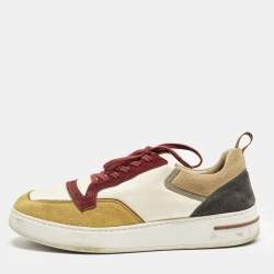 Pre Owned Loro Piana Newport Walk Size 43 Multicolor Satin and Suede Lace Up Sneakers