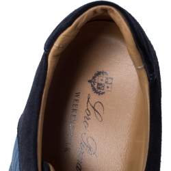 Pre Owned حذاء رياضي لورو بيانا منخفض من أعلى سويدي و نايلون أزرق مقاس 44