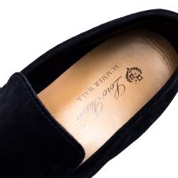 Pre Owned حذاء لوفرز لورو بيانا سليب أون سمر ووك سويدى أزرق داكن مقاس 42.5 