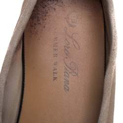 Pre Owned حذاء لوفرز لورو بيانا سامر شارمز سويدي بيج سليب أون مقاس 39.5