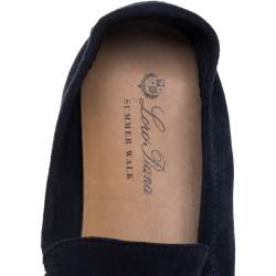 مملوكة مسبقًا Loro Piana Blue Suede Slip On Loafers Size 40