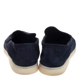 مملوكة مسبقًا Loro Piana Blue Suede Slip On Loafers Size 40