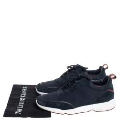 Loro Piana Navy Blue Suede And Neoprene Modular Walk Sneakers Size 43.5
