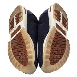 مملوكة مسبقًا Loro Piana Blue Knit Fabric 360 Flexy Walk Slip On Sneakers Size 43