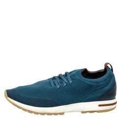 Loro Piana Blue Knit Fabric Flexy Walk Sneakers Size 43