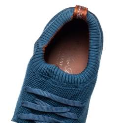 Loro Piana Blue Knit Fabric Flexy Walk Sneakers Size 43