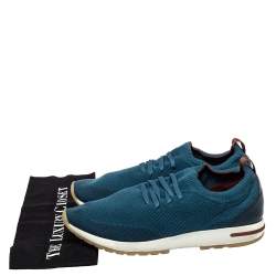 Loro Piana Blue Knit Fabric Flexy Walk Sneakers Size 43