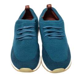 Loro Piana Blue Knit Fabric Flexy Walk Sneakers Size 43