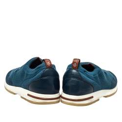 Loro Piana Blue Knit Fabric Flexy Walk Sneakers Size 43