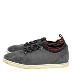 مملوكة مسبقًا حذاء رياضي لورو بيانا سويدي وقماش أسود/رصاصي منخفض من أعلى مقاس 44