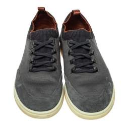 مملوكة مسبقًا حذاء رياضي لورو بيانا سويدي وقماش أسود/رصاصي منخفض من أعلى مقاس 44