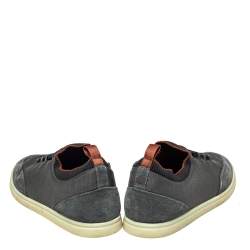 مملوكة مسبقًا حذاء رياضي لورو بيانا سويدي وقماش أسود/رصاصي منخفض من أعلى مقاس 44