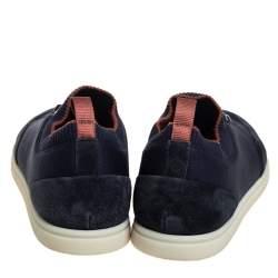 Pre Owned Loro Piana Blue Suede And Knit Fabric Soho Walk Low Top Sneakers Size 44