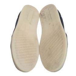 Pre Owned Loro Piana Blue Suede And Knit Fabric Soho Walk Low Top Sneakers Size 44