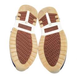 Pre Owned Loro Piana Blue Knit Fabric Flexy Walk Sneakers Size 43