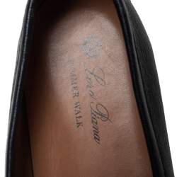 Pre Owned حذاء لوفرز لورو بيانا سومر والك سليب أون جلد أزرق كحلي مقاس 43.5