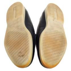 Pre Owned حذاء لوفرز لورو بيانا سومر والك سليب أون جلد أزرق كحلي مقاس 43.5