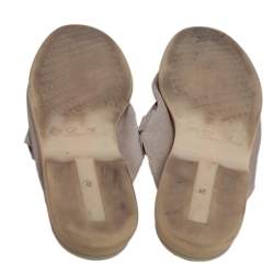 Pre Owned Loro Piana Grey Suede Babouche Charms Flat Mules Size 42