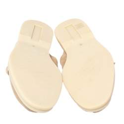 Pre Owned Loro Piana Beige Suede Babouche Charms Flat Mules Size 41